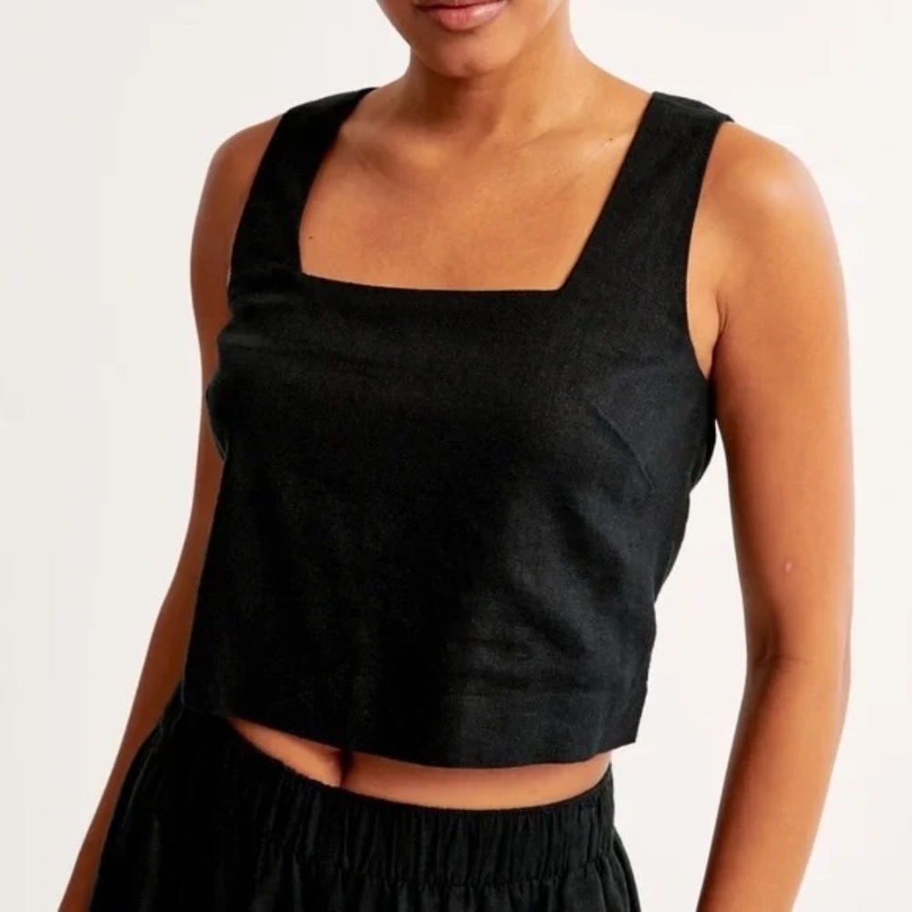 Abercrombie & Fitch Linen Square Neck Top